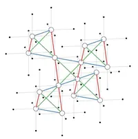 Pyrochlore spinel lattice with inequivalent bonds coloured